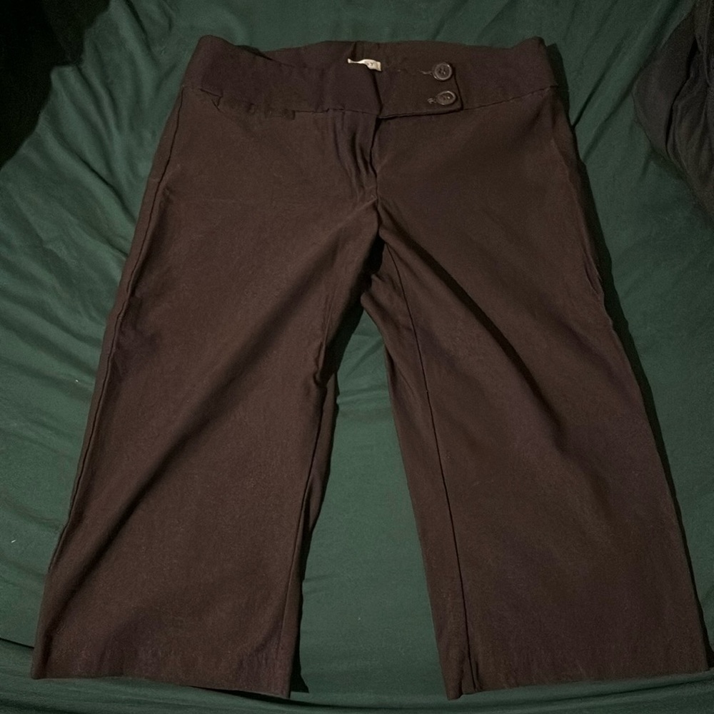 brown knee length shorts